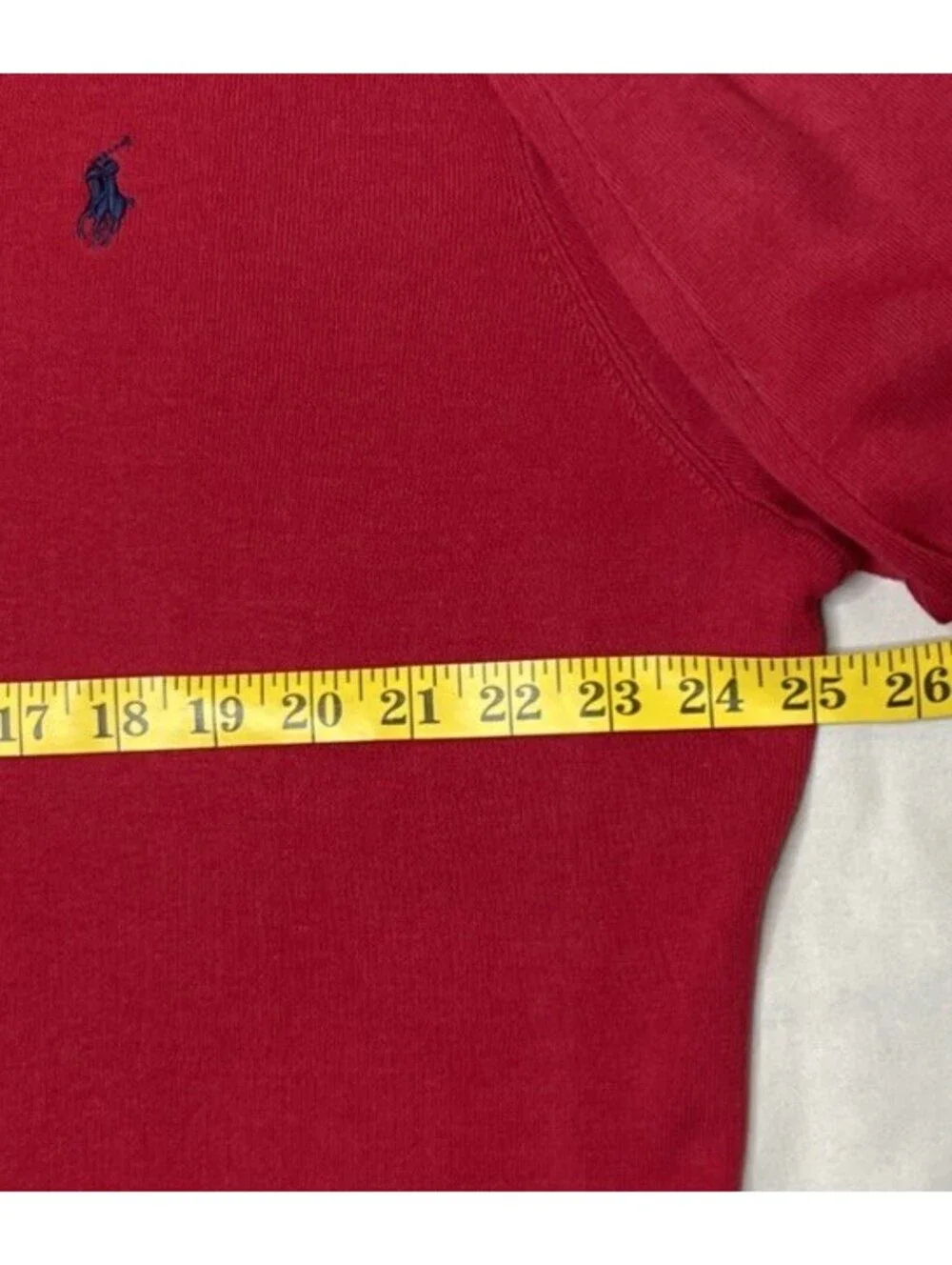Polo Ralph Lauren Red Pima Cotton V-Neck Pullover Sweater Men's XXL Pony